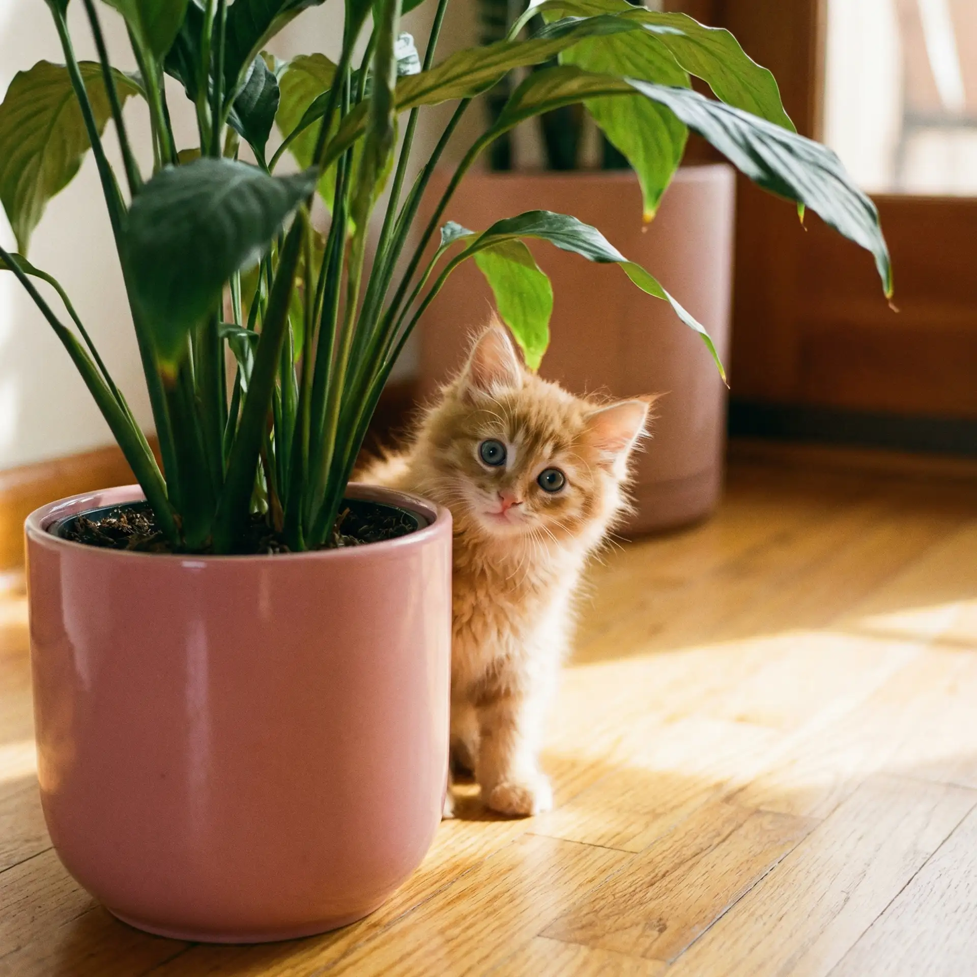 小猫从花盆后探头 - 幼女裸体